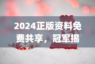 2024正版資料免費(fèi)共享，冠軍揭曉預(yù)告_E VH233.8預(yù)備版