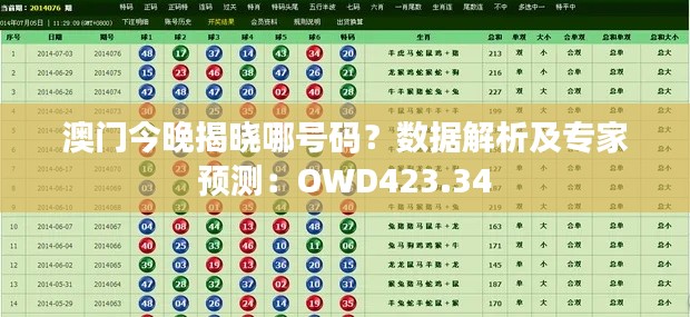 澳門(mén)今晚揭曉哪號(hào)碼？數(shù)據(jù)解析及專(zhuān)家預(yù)測(cè)：OWD423.34