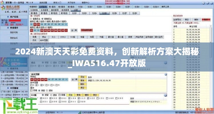 2024新澳天天彩免費資料，創(chuàng)新解析方案大揭秘_IWA516.47開放版