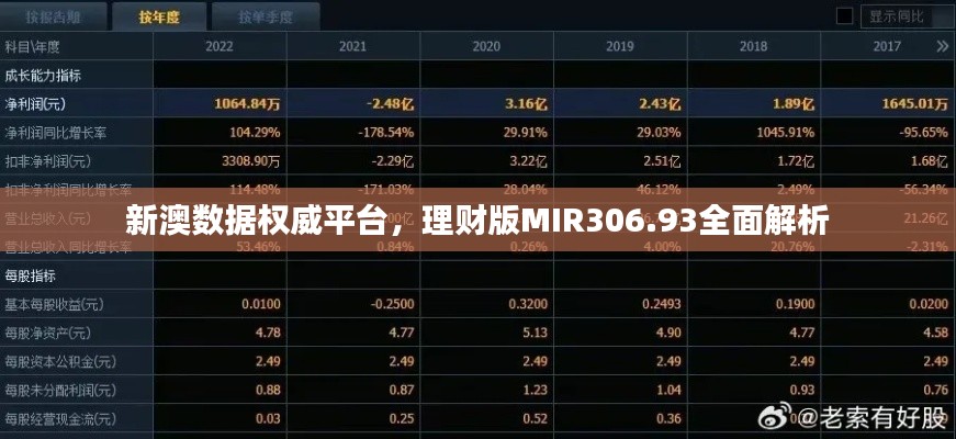 新澳數(shù)據(jù)權(quán)威平臺，理財版MIR306.93全面解析