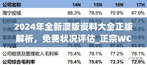 2024年全新澳版資料大全正版解析，免費(fèi)狀況評(píng)估_正宗WCN98.03版