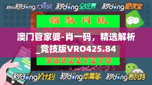 澳門管家婆-肖一碼，精選解析_競技版VRO425.84