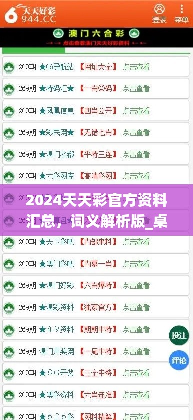 2024天天彩官方資料匯總，詞義解析版_桌面版COA89.32