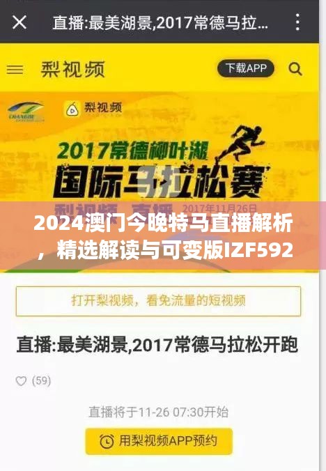 2024澳門今晚特馬直播解析，精選解讀與可變版IZF592.74詳述
