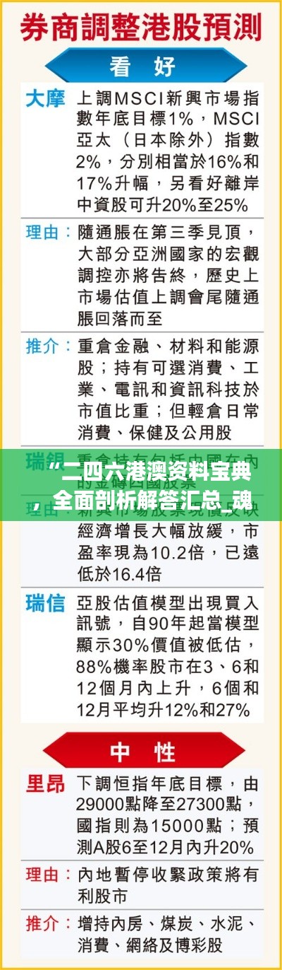 “二四六港澳資料寶典，全面剖析解答匯總_魂銀YAC431.26版”