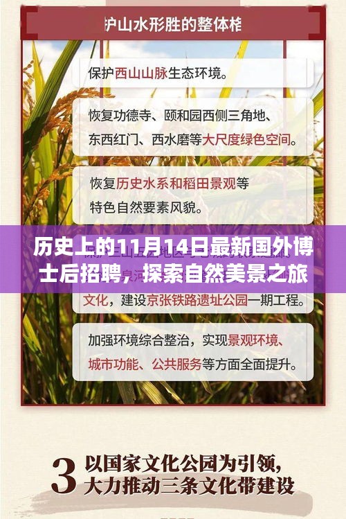 歷史上的11月14日，博士后招聘與探索自然美景之旅啟程啟幕，夢(mèng)想與心靈平靜之旅開(kāi)啟！