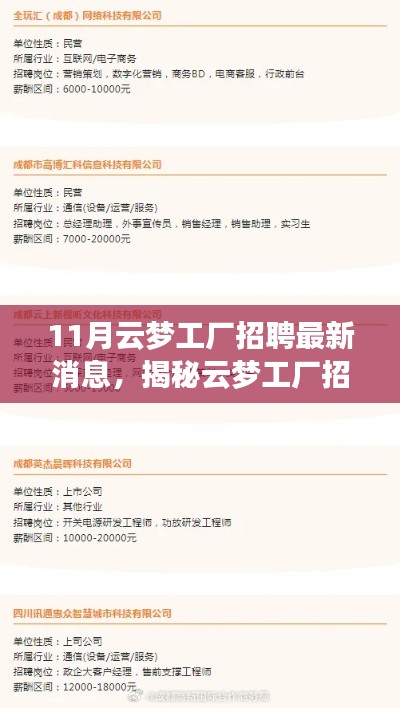 揭秘云夢(mèng)工廠招聘內(nèi)幕，最新招聘信息與動(dòng)向速遞