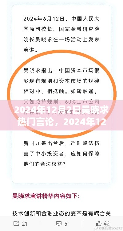 吳曉求熱門言論深度解讀與前沿洞察，2024年12月2日的觀點(diǎn)分享
