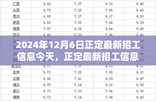 2024年12月6日正定最新招工信息更新，崗位大放送，未來從這里起航