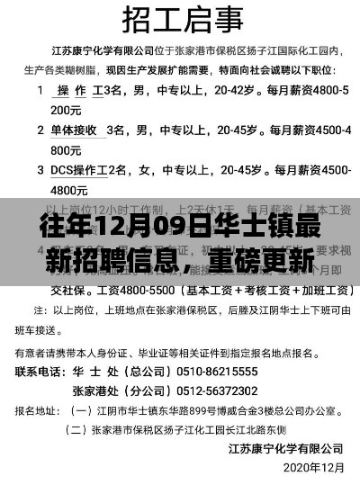 重磅揭秘，往年12月09日華士鎮(zhèn)最新招聘信息全解析?