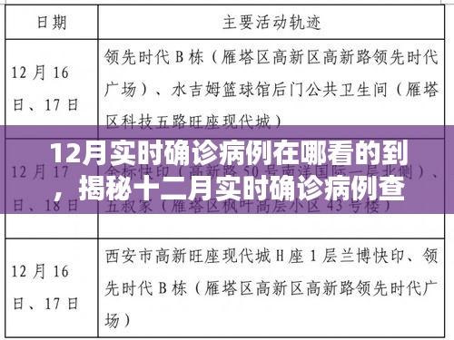 揭秘十二月實時確診病例查詢途徑，輕松掌握疫情動態(tài)科普知識