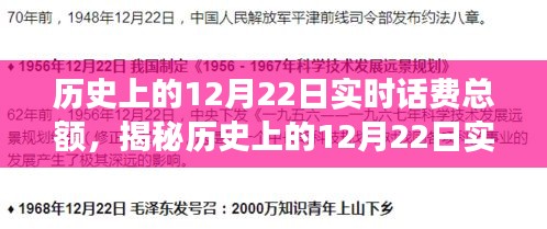 揭秘歷史上的12月22日實時話費總額背后的故事，小紅書帶你探索數(shù)字背后的故事！