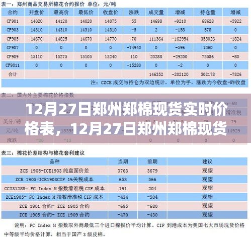 12月27日鄭州鄭棉現(xiàn)貨實(shí)時(shí)價(jià)格表，全面解析與市場(chǎng)洞察