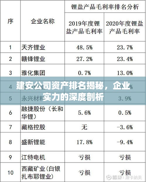 建安公司資產(chǎn)排名揭秘，企業(yè)實(shí)力的深度剖析