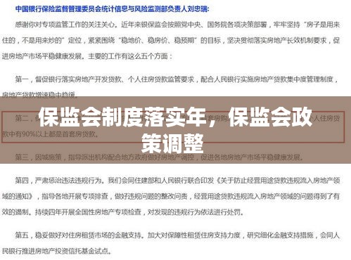 保監(jiān)會(huì)制度落實(shí)年，保監(jiān)會(huì)政策調(diào)整 