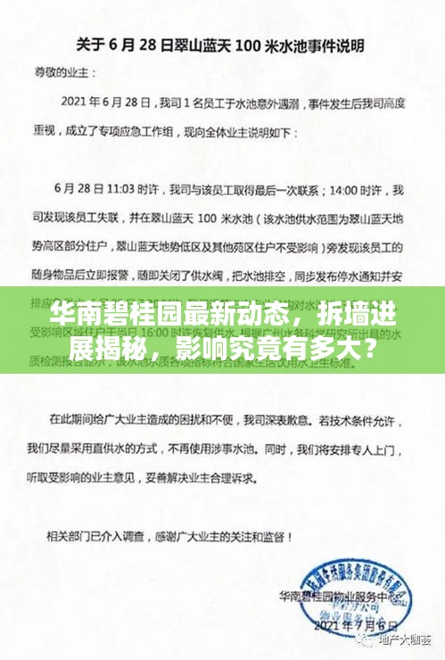 華南碧桂園最新動態(tài)，拆墻進展揭秘，影響究竟有多大？