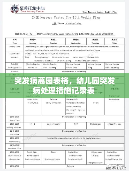 突發(fā)病離園表格，幼兒園突發(fā)病處理措施記錄表 