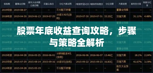 股票年底收益查詢攻略，步驟與策略全解析