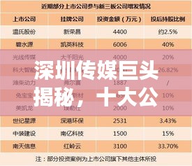 深圳傳媒巨頭揭秘，十大公司排名榜單