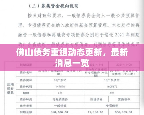 佛山債務(wù)重組動態(tài)更新，最新消息一覽