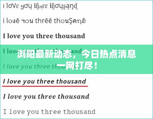 瀏陽最新動態(tài)，今日熱點消息一網(wǎng)打盡！