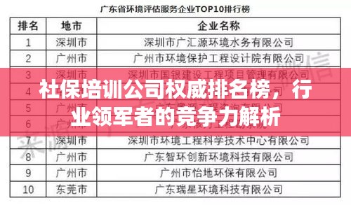 社保培訓(xùn)公司權(quán)威排名榜，行業(yè)領(lǐng)軍者的競爭力解析