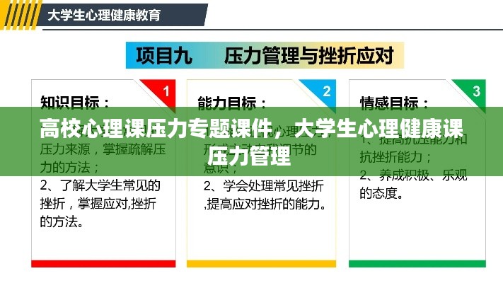 高校心理課壓力專題課件，大學生心理健康課壓力管理 