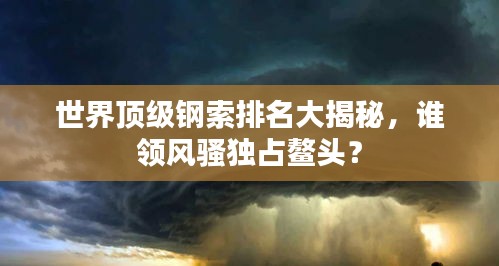 世界頂級(jí)鋼索排名大揭秘，誰領(lǐng)風(fēng)騷獨(dú)占鰲頭？
