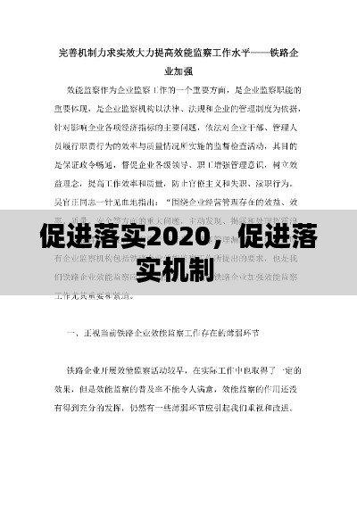 促進落實2020，促進落實機制 