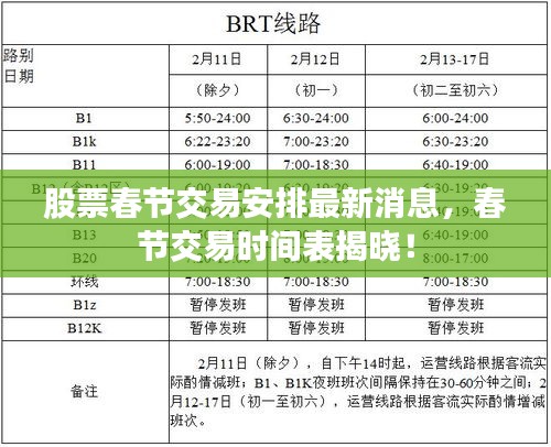 股票春節(jié)交易安排最新消息，春節(jié)交易時(shí)間表揭曉！