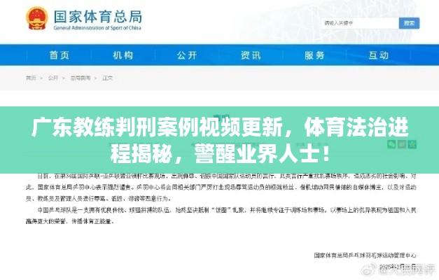 廣東教練判刑案例視頻更新，體育法治進(jìn)程揭秘，警醒業(yè)界人士！